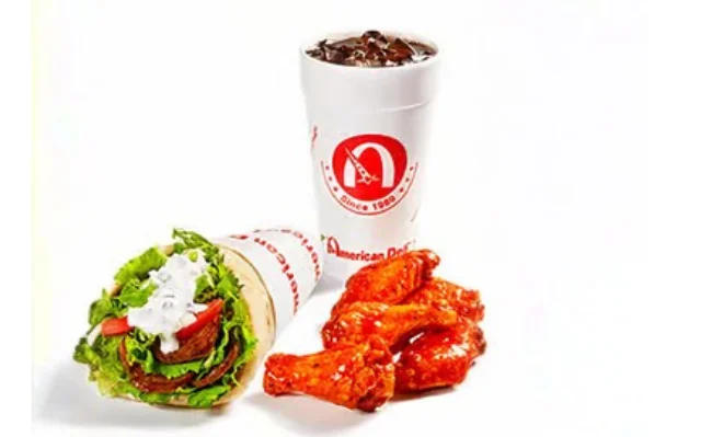 Gyro meat & 5pc  Wings  Combo
