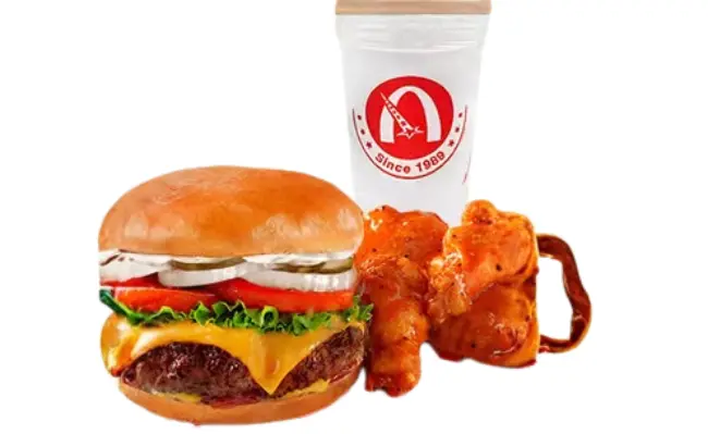 Burger & 5pc Wings Combo